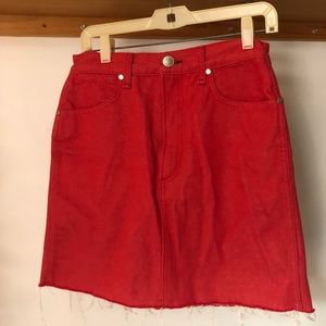 Red denim rag & bone skirt